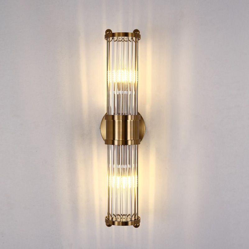 Crystal Geometric Shape Wall Light Modern Style Multi Lights Wall Light Sconce in Brass
