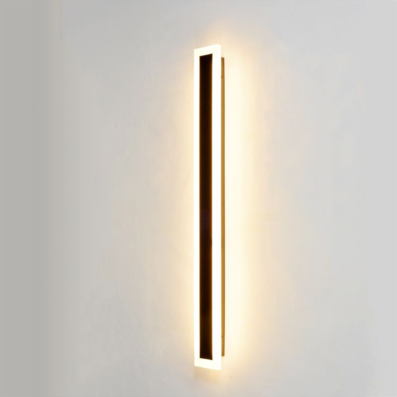 Metal Linear Shape Wall Mount Lighting Modern 1 Light Wall Mounted Light Fixture in Black