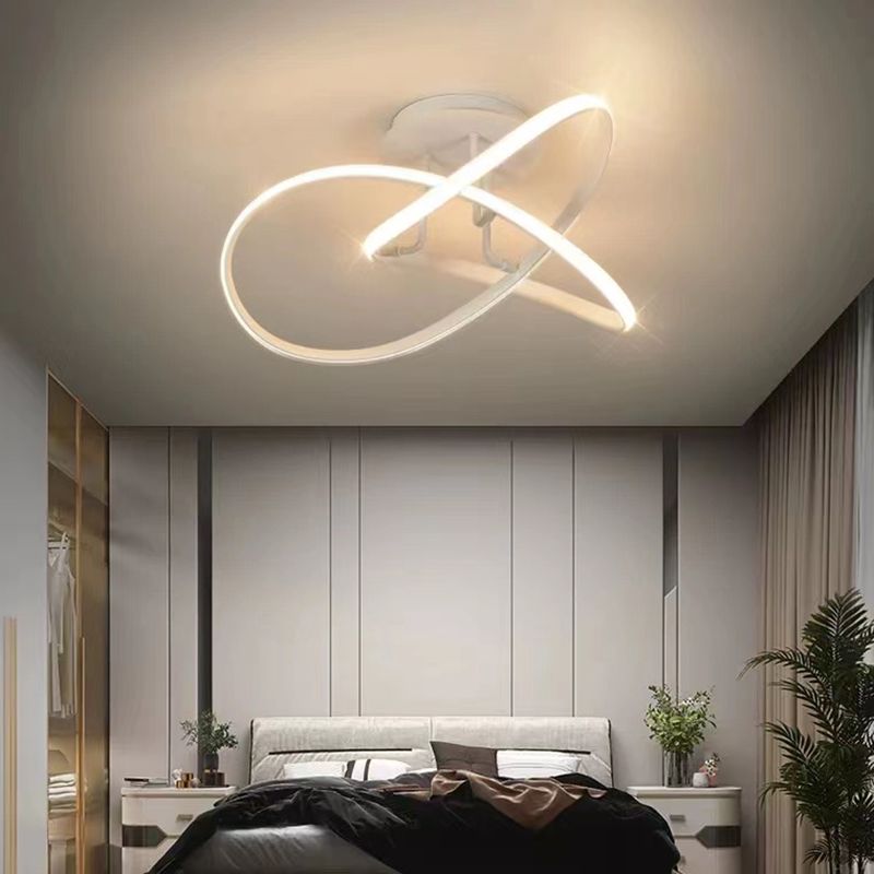 Minimalism LED Flush Mount Twisted Ceiling Light Fixture for Bedroom