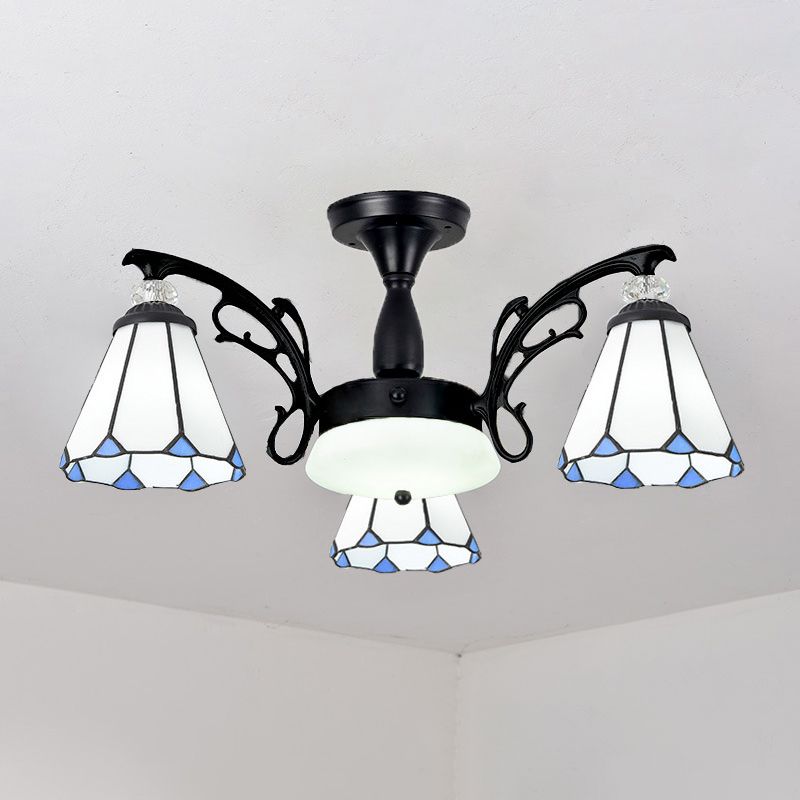 Administrateur de plafond de chambre à coucher en verre semi-chasseur ombré Tiffany