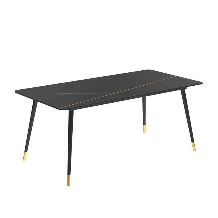 Stone Dining Table Contemporary Dining Table with 4 Black Legs