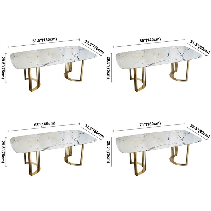 Traditional Luxury Dining Table Stainless Steel Dining Room Collection for Indoor