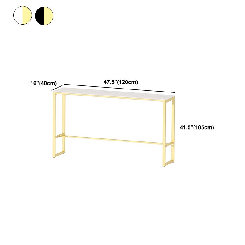 Metal Base Pub Table Glam Rectangle Bar Height Bar Table for Indoor