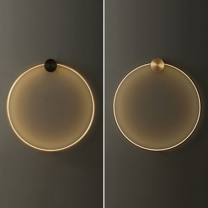 Metal Round Shape Wall Light Modern Style 1 Light Wall Mounted Light Fixtures