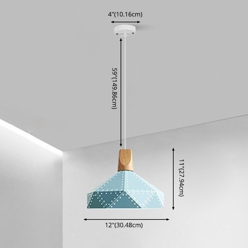 Metal Hanging Light Nordic Style Macron Color Pendant Light Geometric Hanging Light for Kitchen