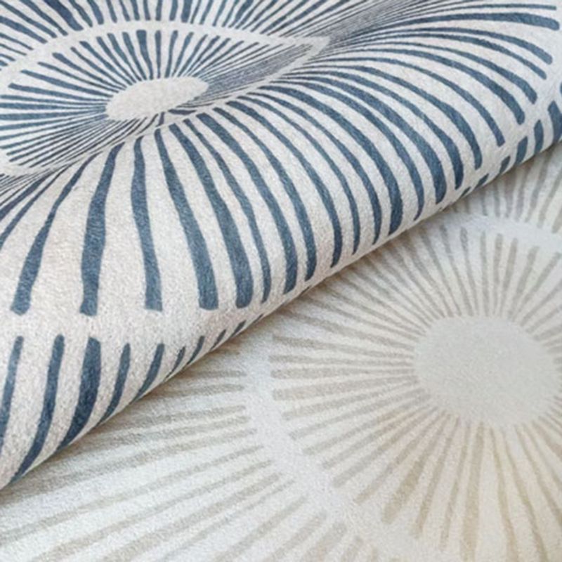 Beige Modern Area Carpet Stripe Pattern Polyester Area Rug Anti-Slip Washable Rug for Home Decor
