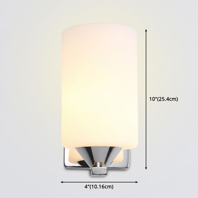 Ultra-moderne Zylinderwandleuchte milchigglaswandmontierte Leuchte für Schlafzimmer