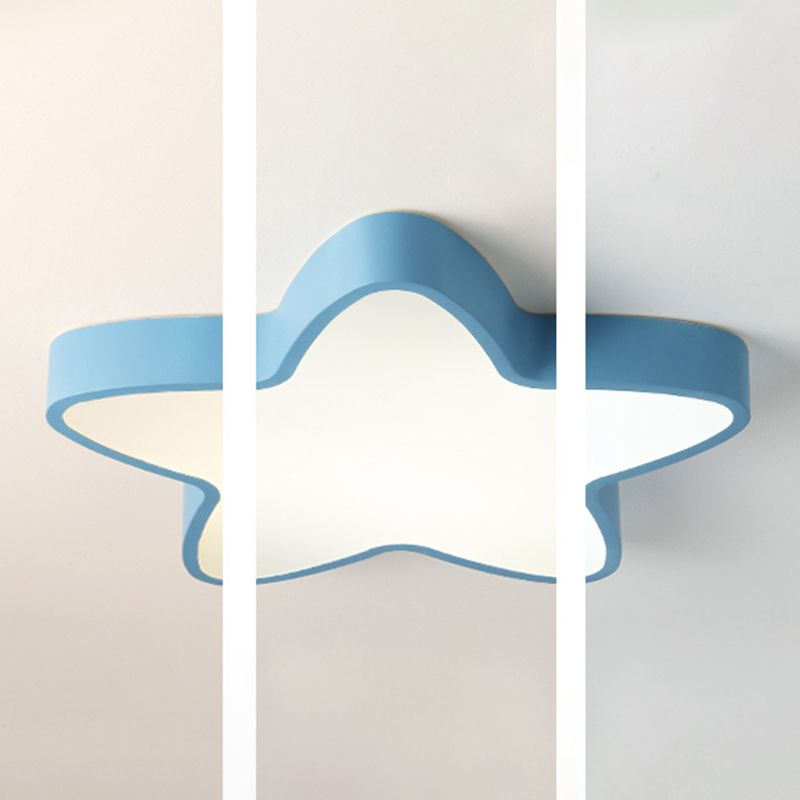 Plafonnier LED en forme d'étoile Macaron nordique en fer forgé pour chambre d'enfant