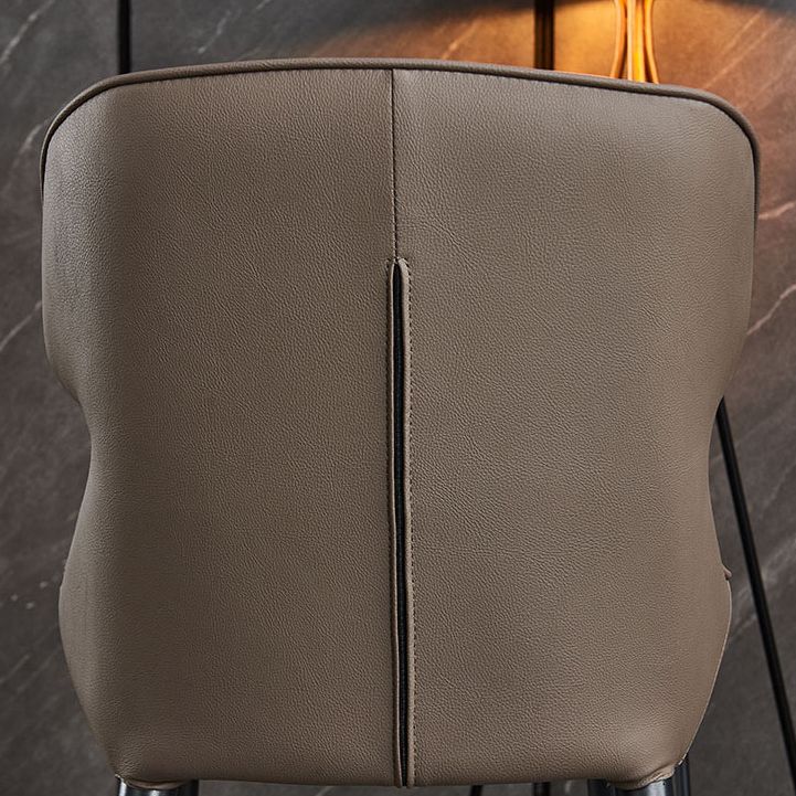 Faux Leather and Metal Armless Dining Chairs Modern Side Chair