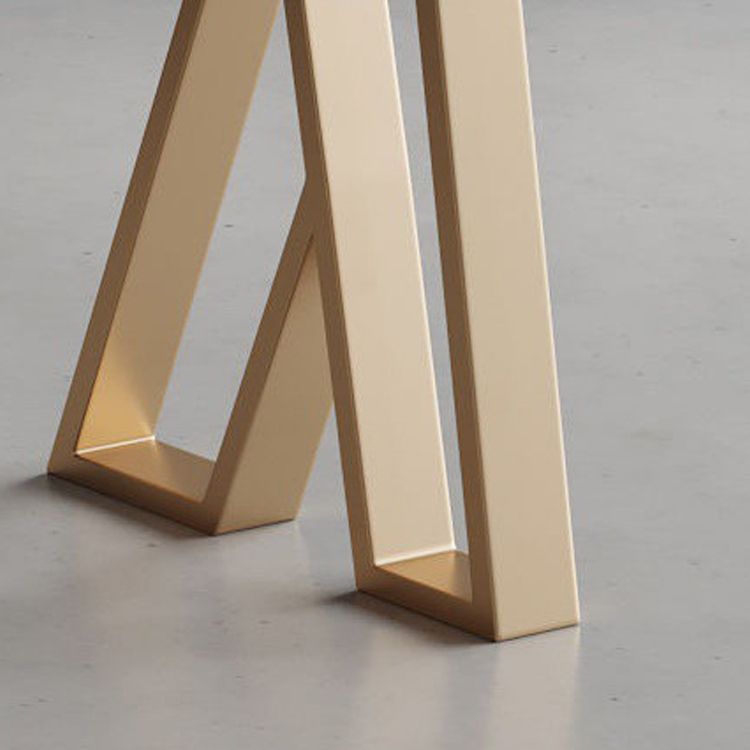 Rectangle Metal Base Bar Table Glam Sintered Stone Top Bistro Bar Table