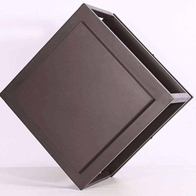 Metal Rectangle Shape Solar Pillar Lamp Modern 1 Light Outdoor Waterproof Light in Brown