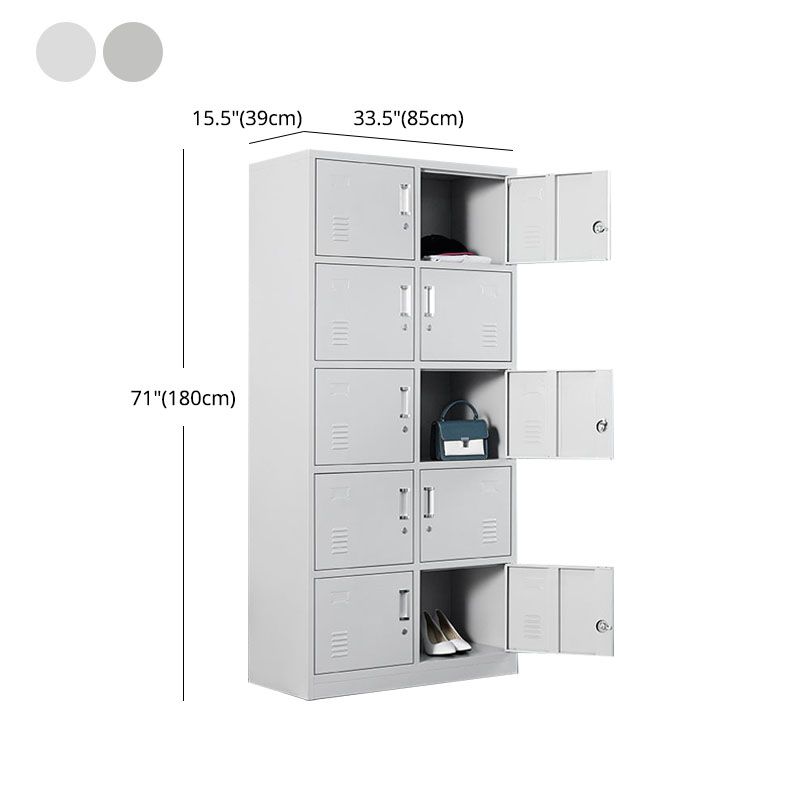 Contemporary Wardrobe Armoire Metal Non-Hanging Armoire with Lock