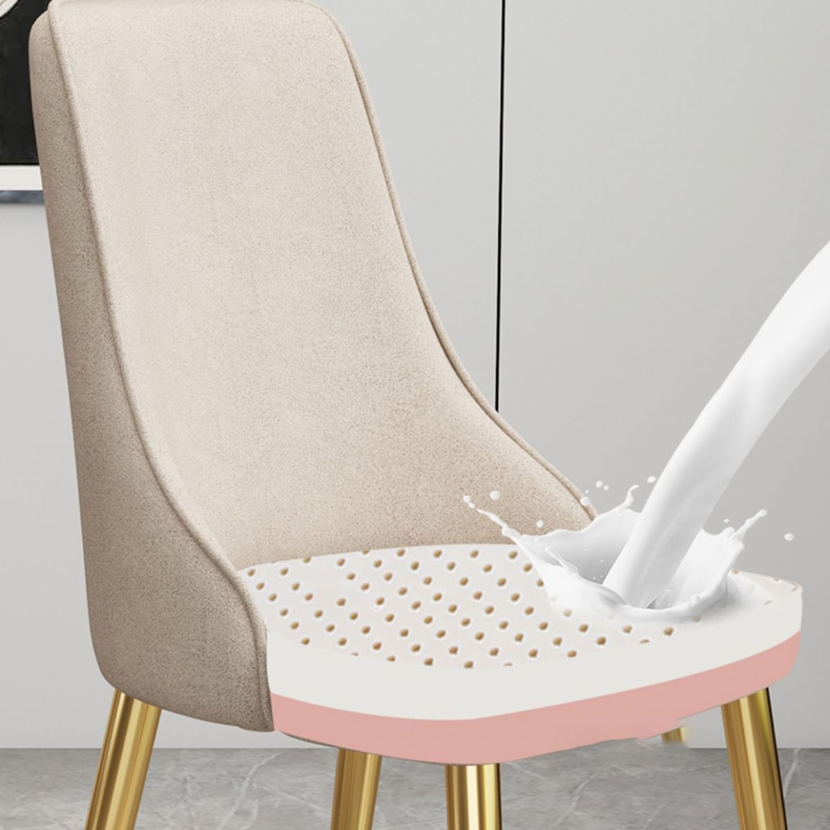 Fabric Dining Side Chair Modern Parsons Armless Chair for Dining Room