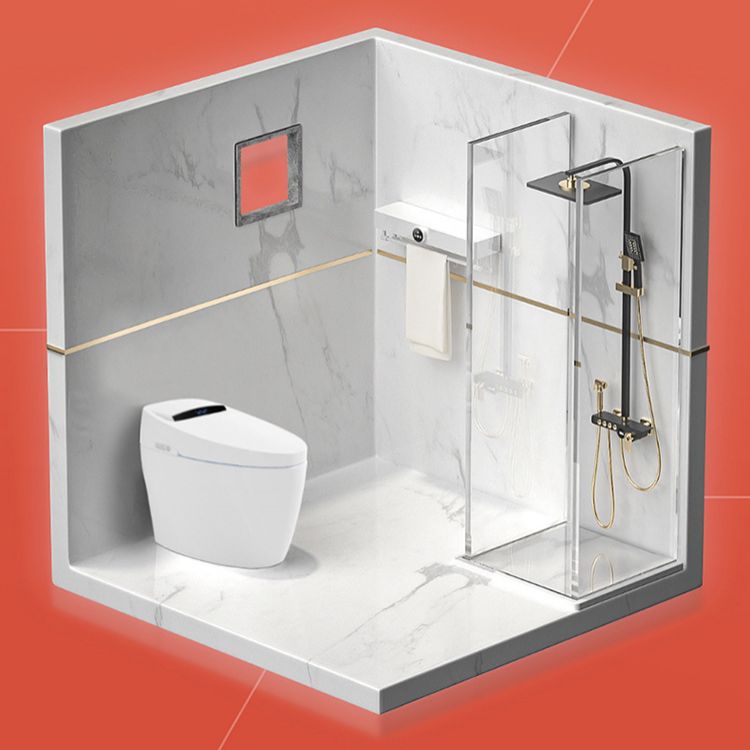 Modern Heated Seat Flush Toilet Floor Mount White Toilet with Toilet Seat