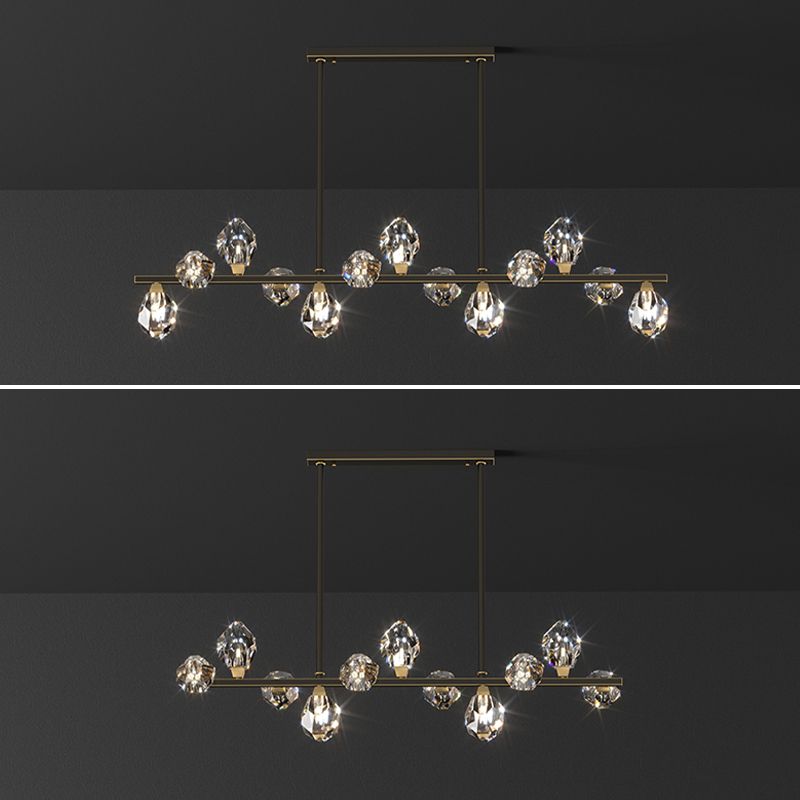 Modern Style Geometry Shape Island Pendants Crystal Pendant Lights for Dining Room