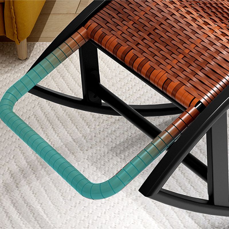 Modern Rocking Chair Woven Rope Rocker Chair With Gray Frame