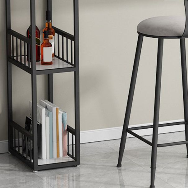 Modern 1/3 Pieces Bar Table Set Rectangle Stone Counter Table with High Stools