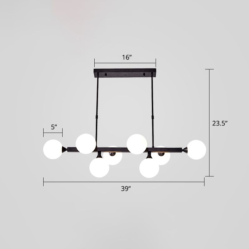 Opaline Glass Molecular Island Lighting Postmodern Style Suspension Light for Dining Room