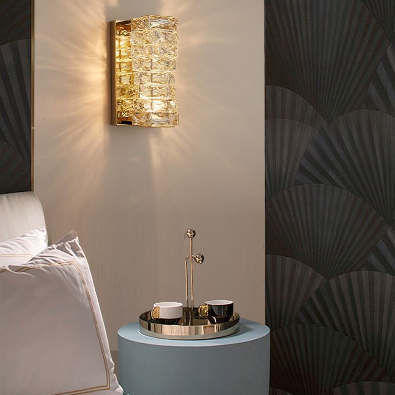 Luz de pared cuadriculada de pared de pared de cristal contemporánea para sala de estar para sala de estar