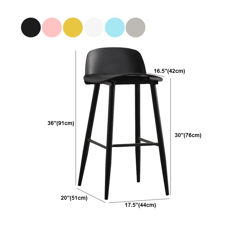 Scandinavian Plastic Barstool Plastic Furniture with Metal Legs in Matte Finish