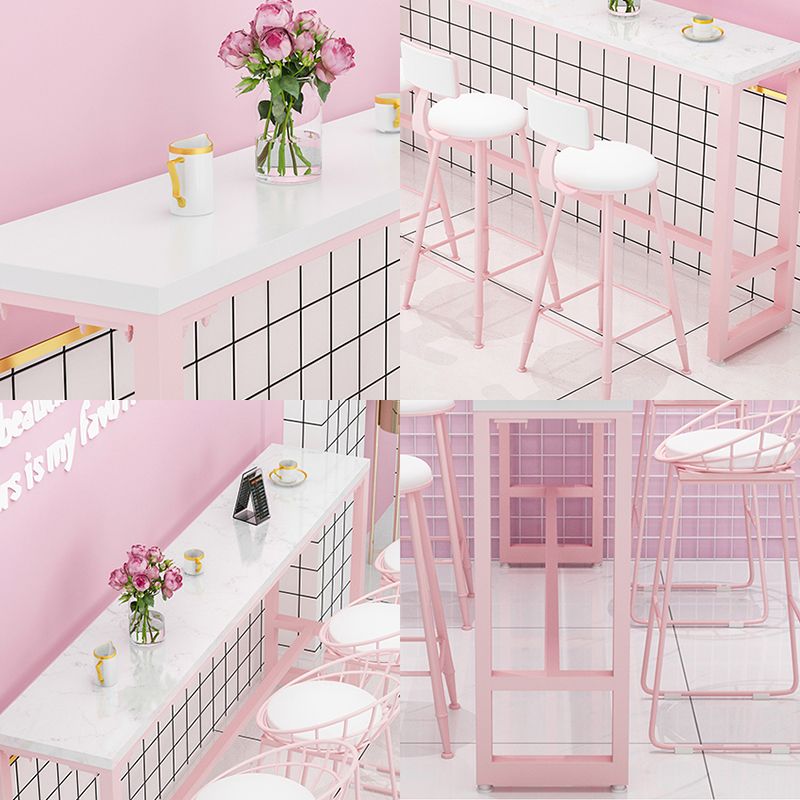 Moderne rosa Rechteck Gegenhöhe Pub Tisch Café Hode Footreest Pub Bar Table