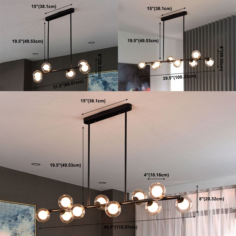 Lumière de l'île créative moderne, suspension du pendentif en fer forgé avec une teinte à double verre