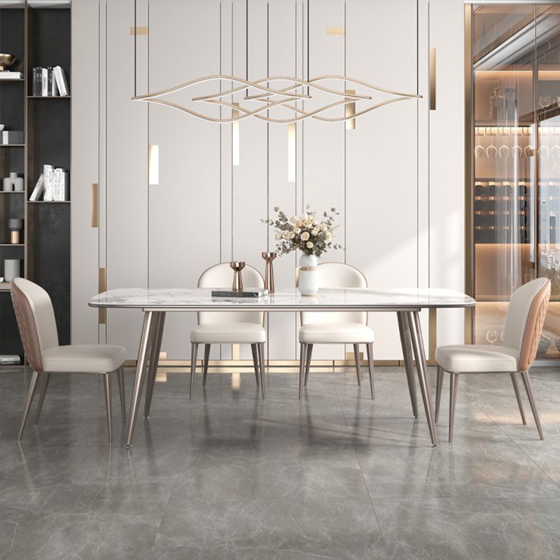 Mesa de comedor de estilo moderno Mesa de comedor de piedra sinterizada con 4 patas