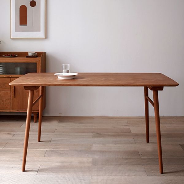 Mesa de comedor rectangular colección de comedor de madera sólida estilo sencillo con 4 pies