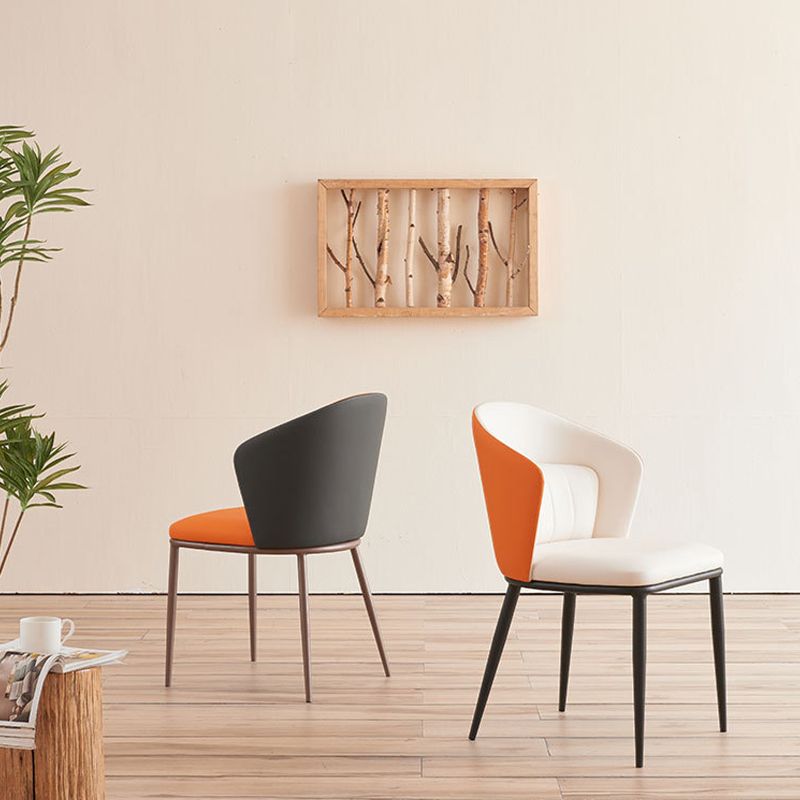 Contemporary Style Chair Armless Side Chairs with Metal Legs