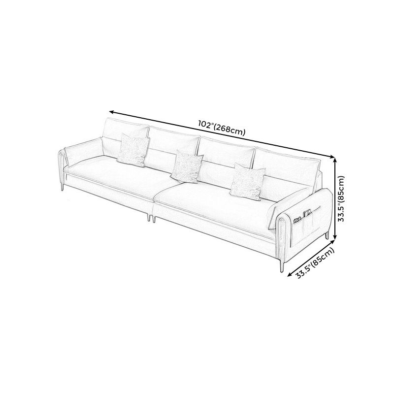 Stationary Living Room Pillow Top Arm Standard Cushions Contemporary Sofa