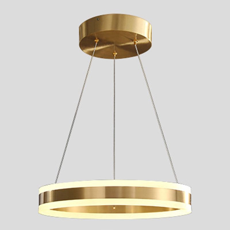 Circular Metal Hanging Ceiling Light Modern Style Suspension Pendant Lighting