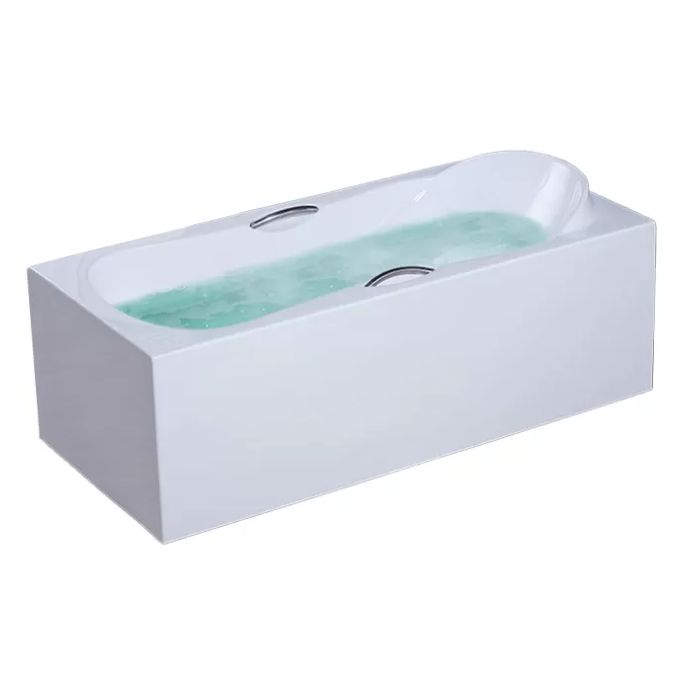Rectangular Bath Soaking Back to Wall Bathtub in White (Board not Included)