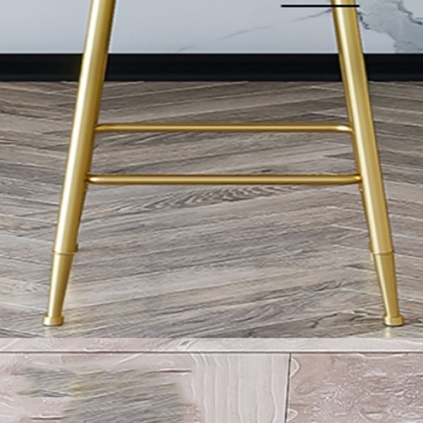 Nordic Backrest Armless Counter Stool Iron Cafe Bar Stool with  Pedal and Cushion