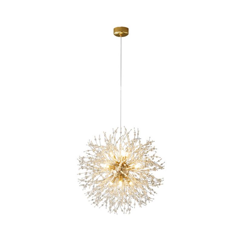 Sputnik Island Lamp Modern Hanging Light with Crystal for Dining Room