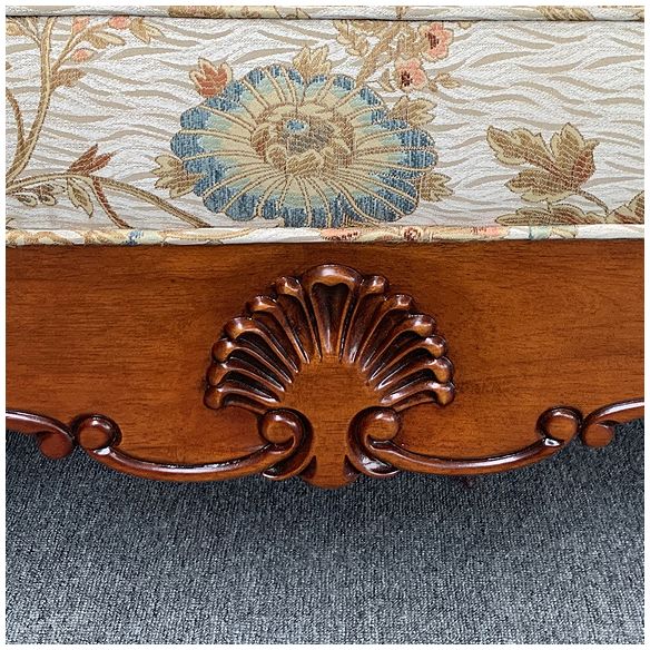 French Country Upholstered Chaise Lounge Couch Rolled Arms Chaise Lounge Chair