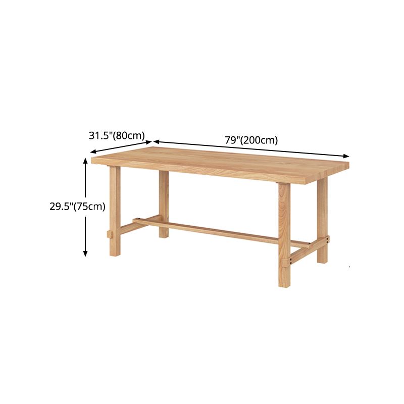 Rectangle Pine Wood Table for Restaurant Modern Dining Table with Trestle Base