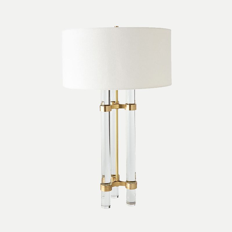 1 tête de tâche cylindrique légère moderniste coupée à main lampe de chevet en cristal en or