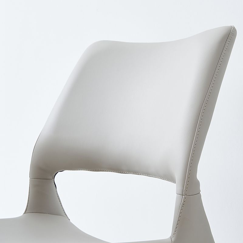 Minimalist Open Back Dining Side Chairs Leather Dining Side Chair for Home