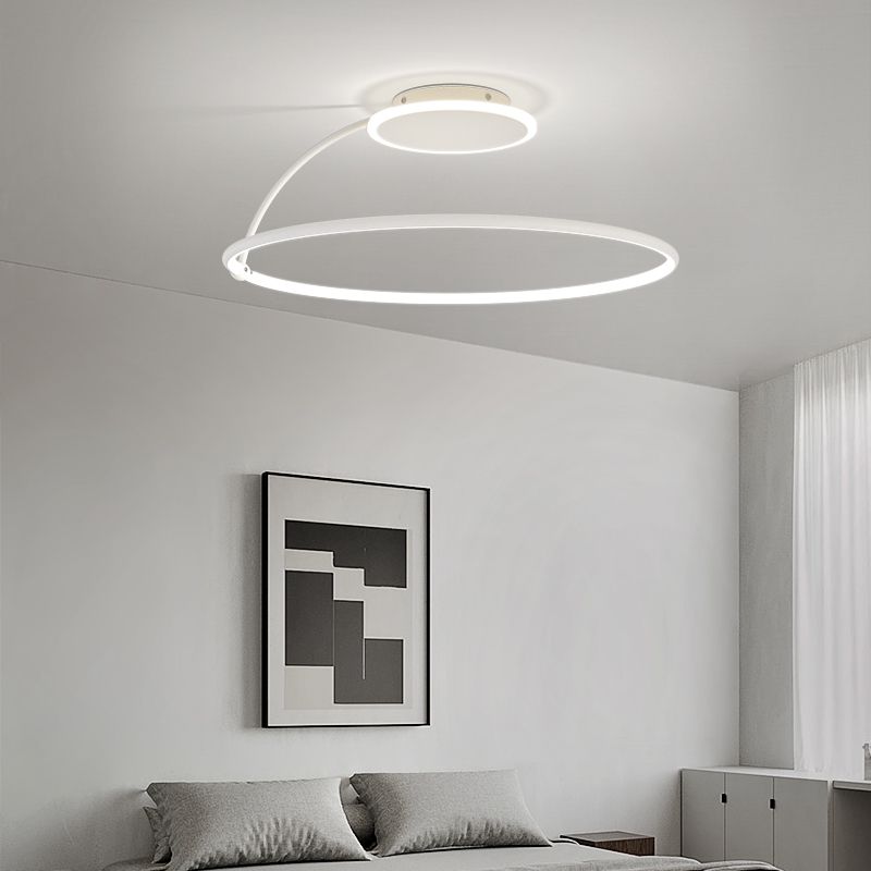 Nordic Metal Ceiling Light Circle 2 Lights Flush Mount Ceiling Light for Bedroom