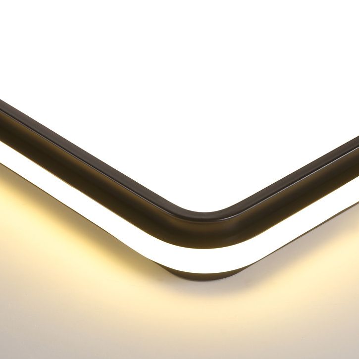 Minimalism Ceiling Light Fixture Black Flush Mount with Metal for Living Room