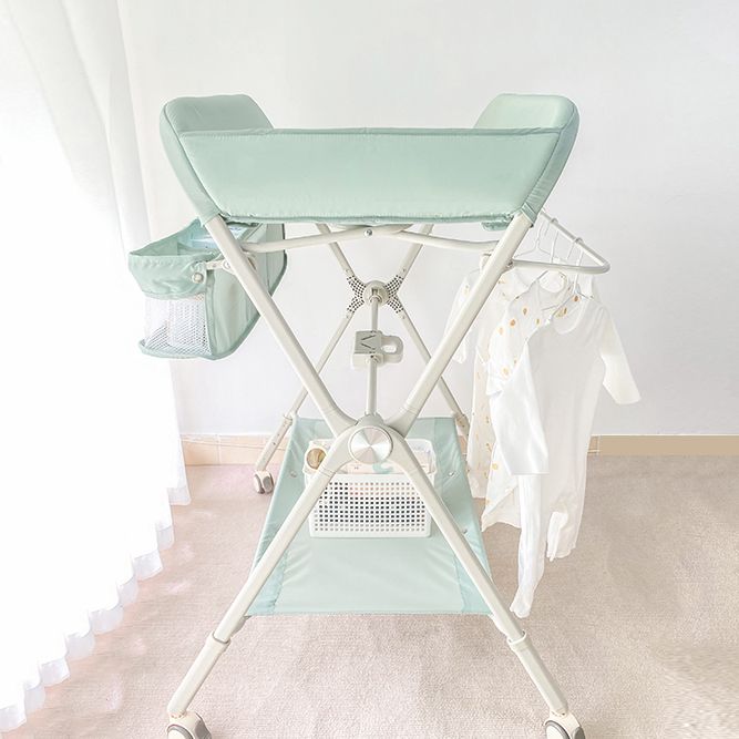 Portable Baby Changing Table Folding Metal Changing Table with Basket