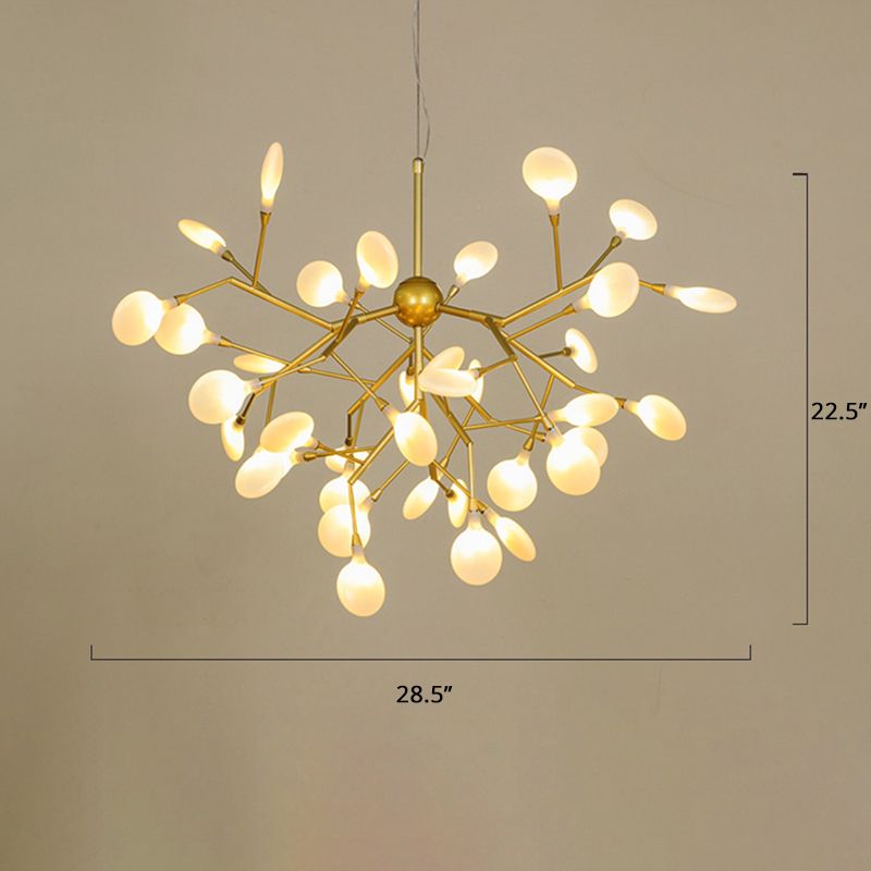 Firefly Chandelier Lighting Nordic Style Acrylic Restaurant LED Pendant Lamp in Gold
