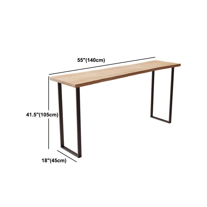 Modern Rectangular Bar Table Set 1/4 Pieces Wooden Counter Table with Backless Stools