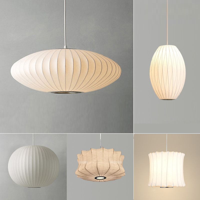 1 Light Pendant Light Fixture Modern Simple Silk Hanging Pendant Lights for Restaurant