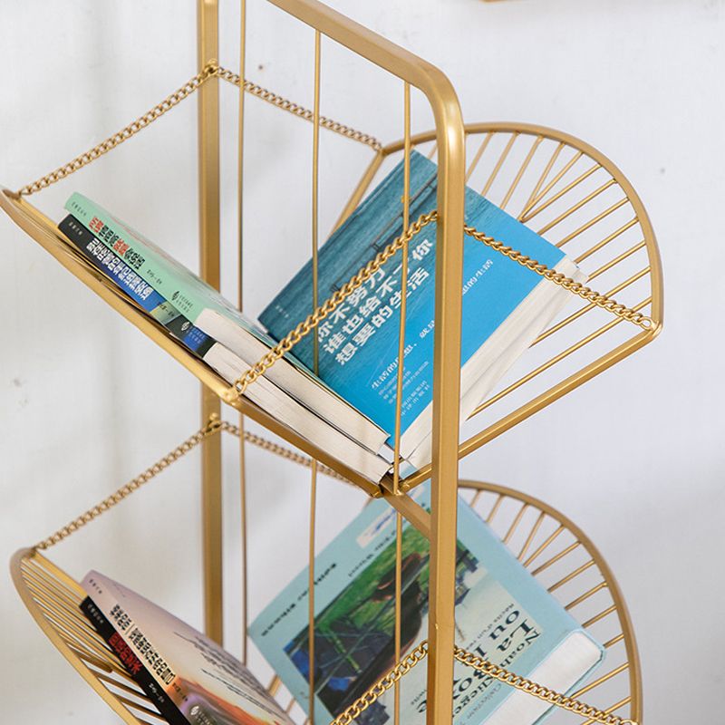 Industrial Geometric Bookcase Metal Book Shelf for Home Office