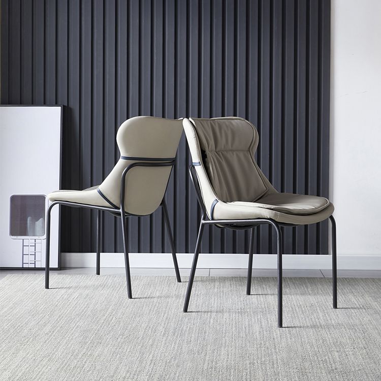 Chaises d'appoint rembourrées modernes avec pieds en métal (Ensemble de 2)