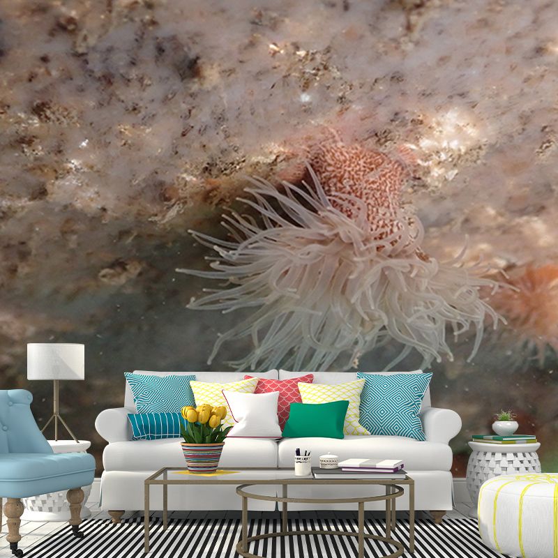 Tropical Seabed Mural Wall Covering Decorative Mildew Resistant for Sitting Room