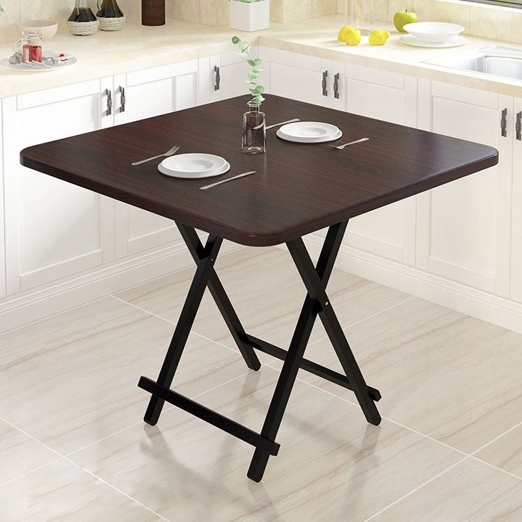 Industrieel uitbreidbare MDF -eettafel vierkante standaard eettafel voor keuken