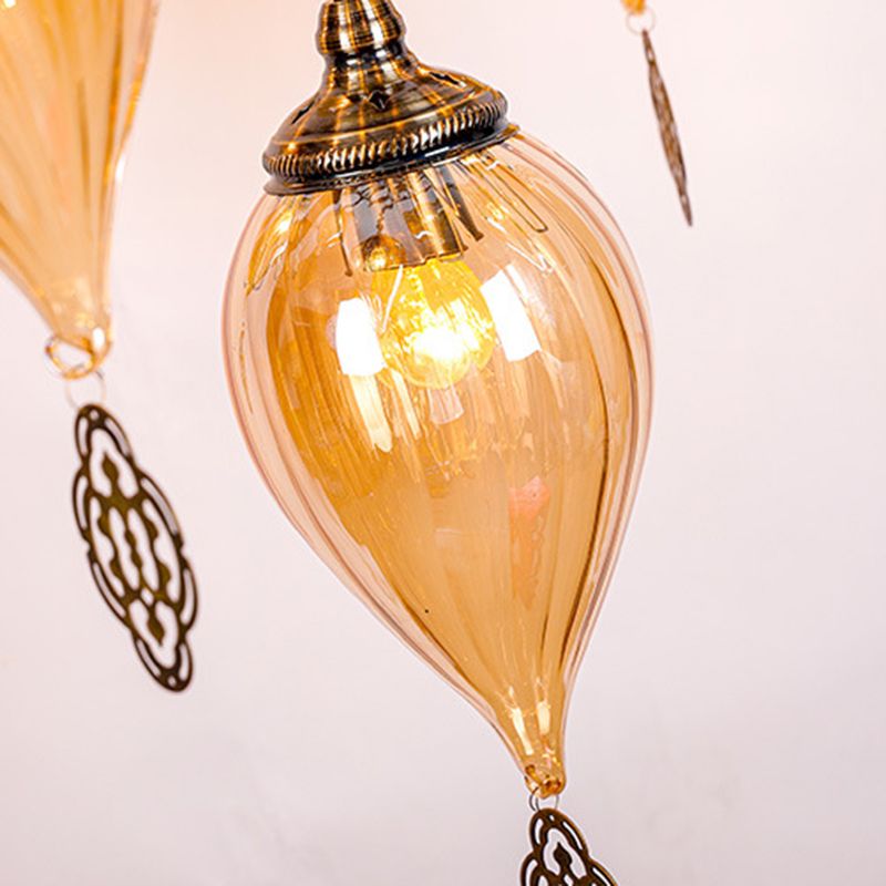 Lampada a sospensione in vetro in vetro in stile industriale in tela lacrima per soggiorno per soggiorno