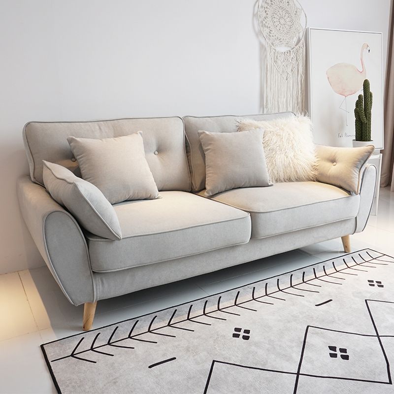 Contemporary Standard Sofa Set Flared Arm Settee Bench with Pillows